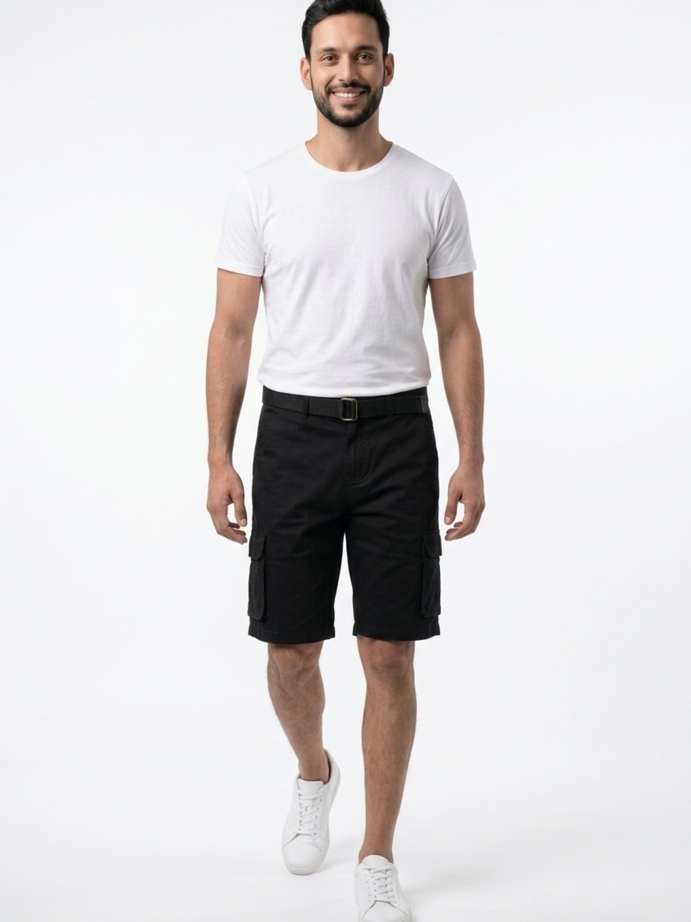 Blu Rock New York Men 36 Black 4 Way Stretch Cargo Shorts Classic Casual Utility
